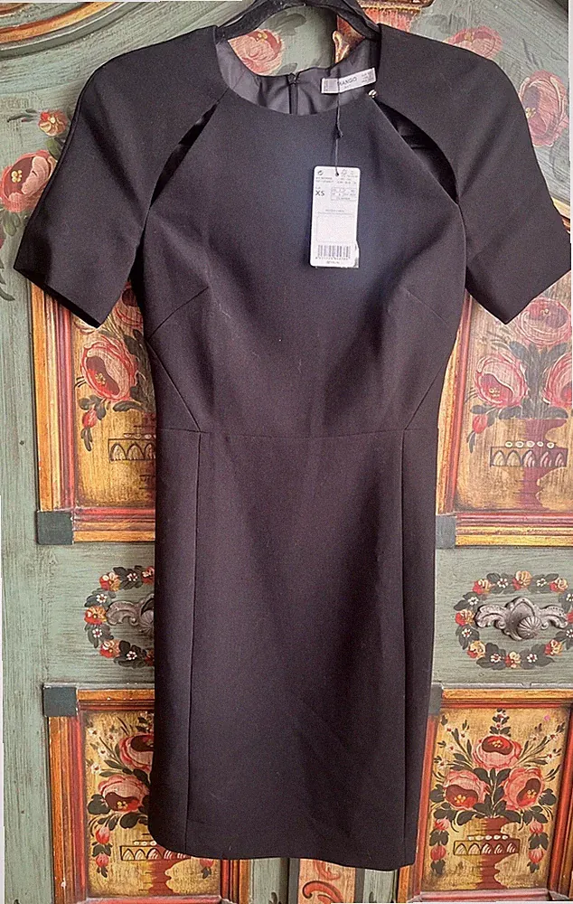 Etuikleid Business Kleid Damen Dress Damenkleid Gr Xs Schwarz