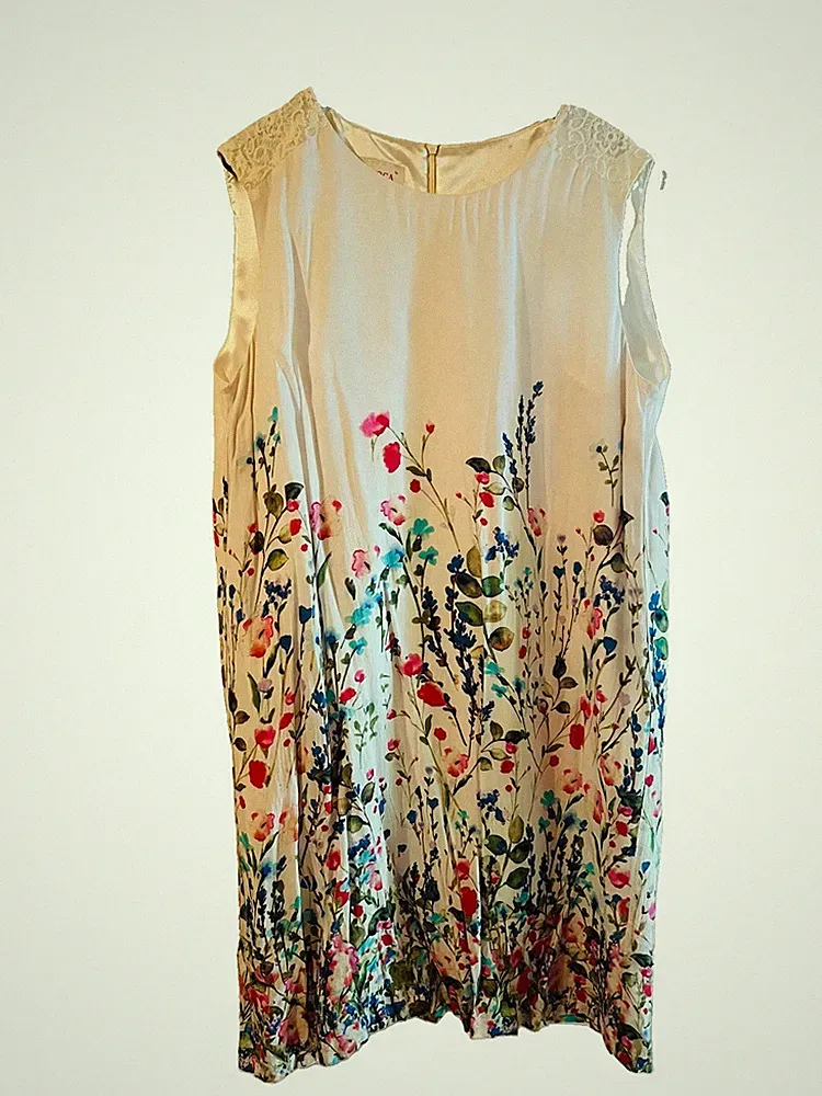 Etuikleid Cocktailkleid Blumenkleid Cremefarben Avoca Anthology Gr. 4 (XL)