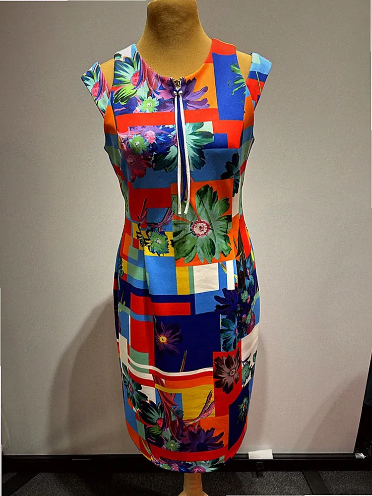 Etuikleid Cocktailkleid NEU mit Etikett- Joseph Ribkoff Kleid Gr. 40 bunt