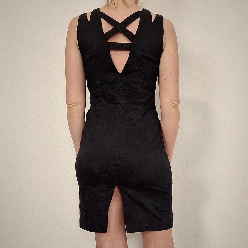 Etuikleid Gr 36 S Kurz Schwarz Stretch Rückenfrei Minikleid Bleistiftkleid