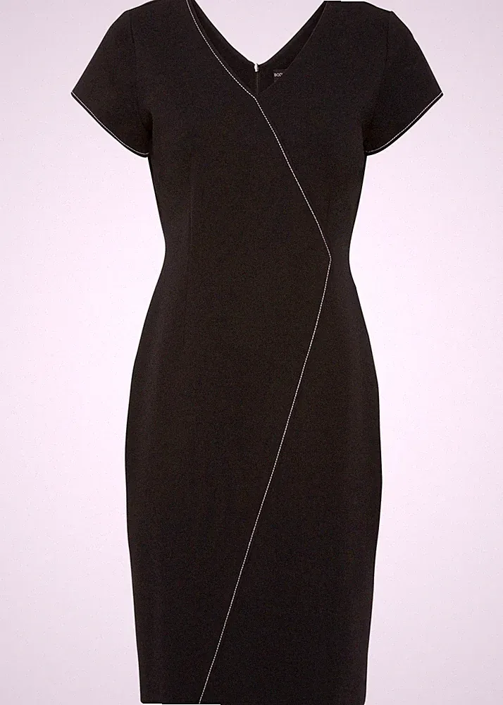 Etuikleid Gr. 36 Schwarz Damen-Bürokleid-Abend-Party-Cocktailkleid Neu
