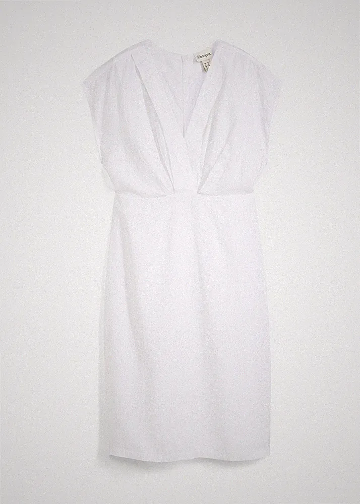 Etuikleid Gr. 48 Weiß Damen-Mini-Kleid Leinen Cocktailkleid Partykleid Neu*
