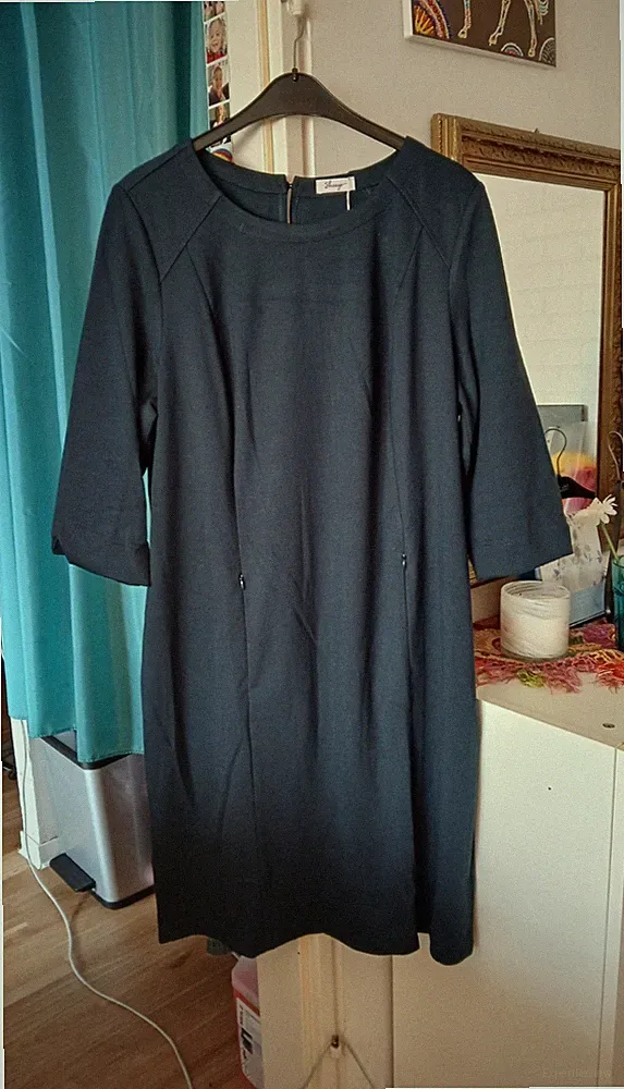 Etuikleid Gr. 50 Midikleid Nachtblau Sheego