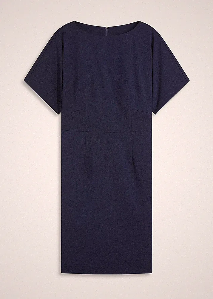 Etuikleid mit Flügelärmeln Gr. 42 Dunkelblau Freizeitkleid Dress 1xget NEUw