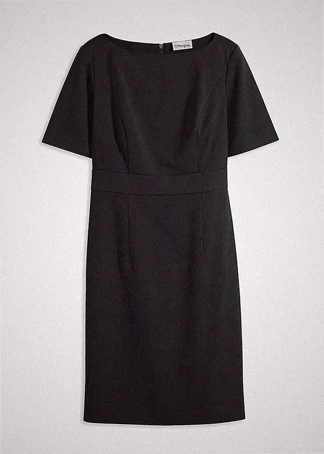 Etuikleid mit U-Boot-Ausschnitt Gr. 38 Schwarz Damen Mini-Kleid Etui-Dress Neu