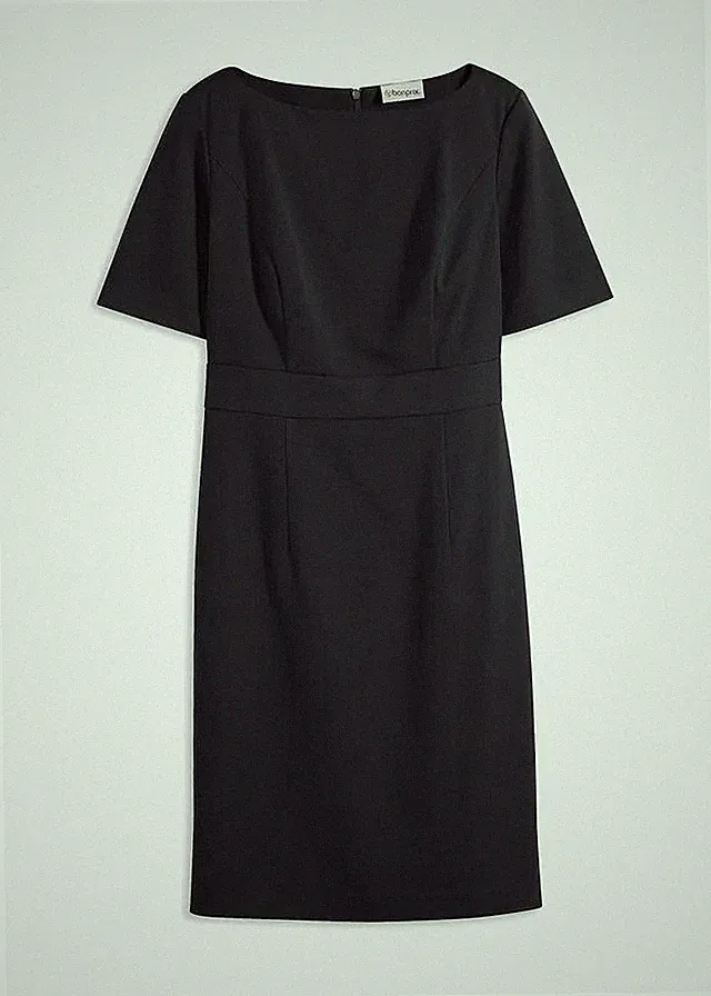 Etuikleid mit U-Boot-Ausschnitt Gr. 42 Schwarz Damen Mini-Kleid Etui-Dress Neu