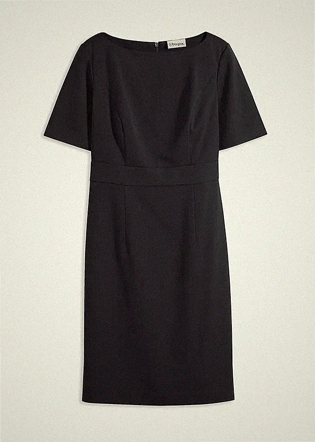 Etuikleid mit U-Boot-Ausschnitt Gr. 42 Schwarz Damen Mini-Kleid Etui-Dress Neu