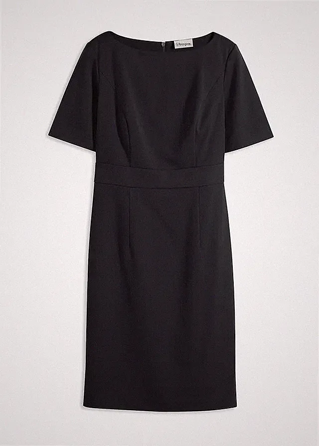 Etuikleid mit U-Boot-Ausschnitt Gr. 44 Schwarz Damen Mini-Kleid Etui-Dress Neu