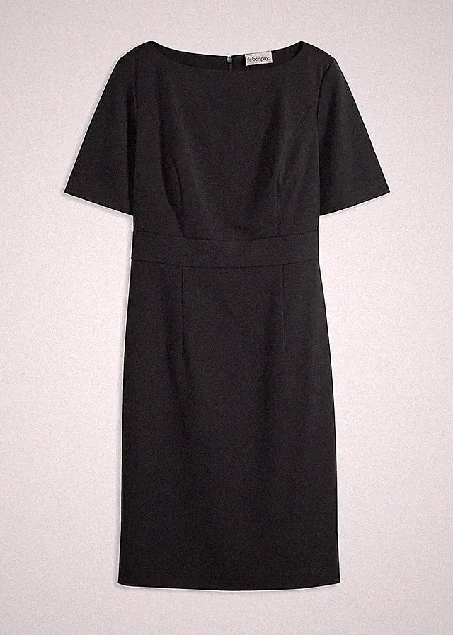 Etuikleid mit U-Boot-Ausschnitt Gr. 48 Schwarz Damen Mini-Kleid Etui-Dress Neu