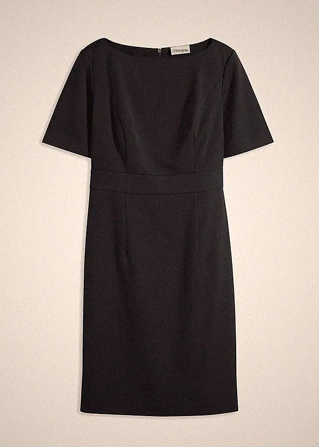 Etuikleid mit U-Boot-Ausschnitt Gr. 52 Schwarz Damen Mini-Kleid Etui-Dress Neu