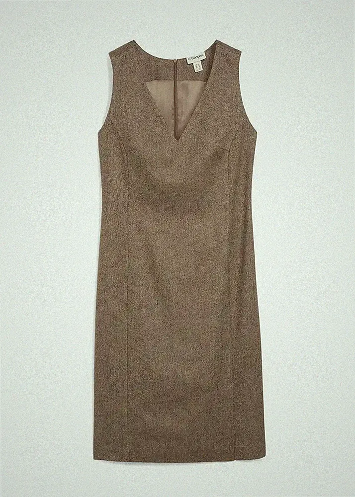Etuikleid mit Wolle Gr. 36 Dunkelbraun Meliert Damen Business-Kleid Neu