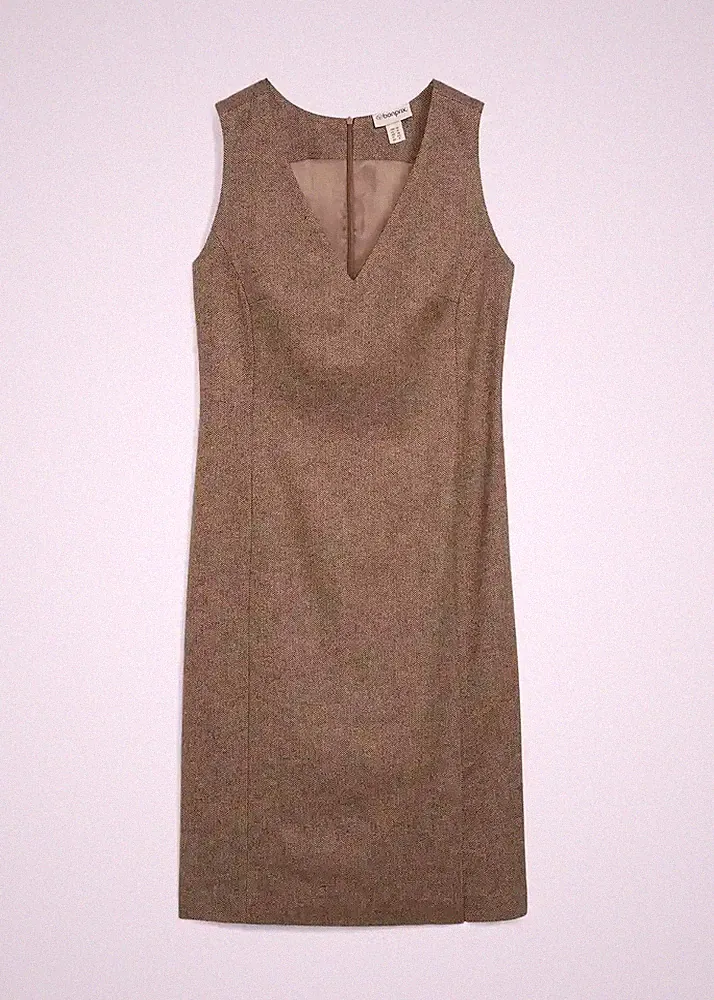 Etuikleid mit Wolle Gr. 38 Dunkelbraun Meliert Damen Business-Kleid Neu