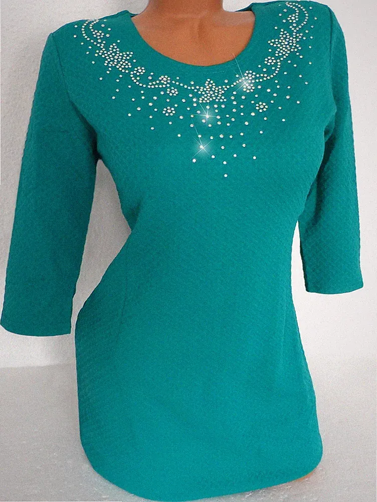 Etuikleid Partykleid Abendkleid Strass Halbarm Grün 40
