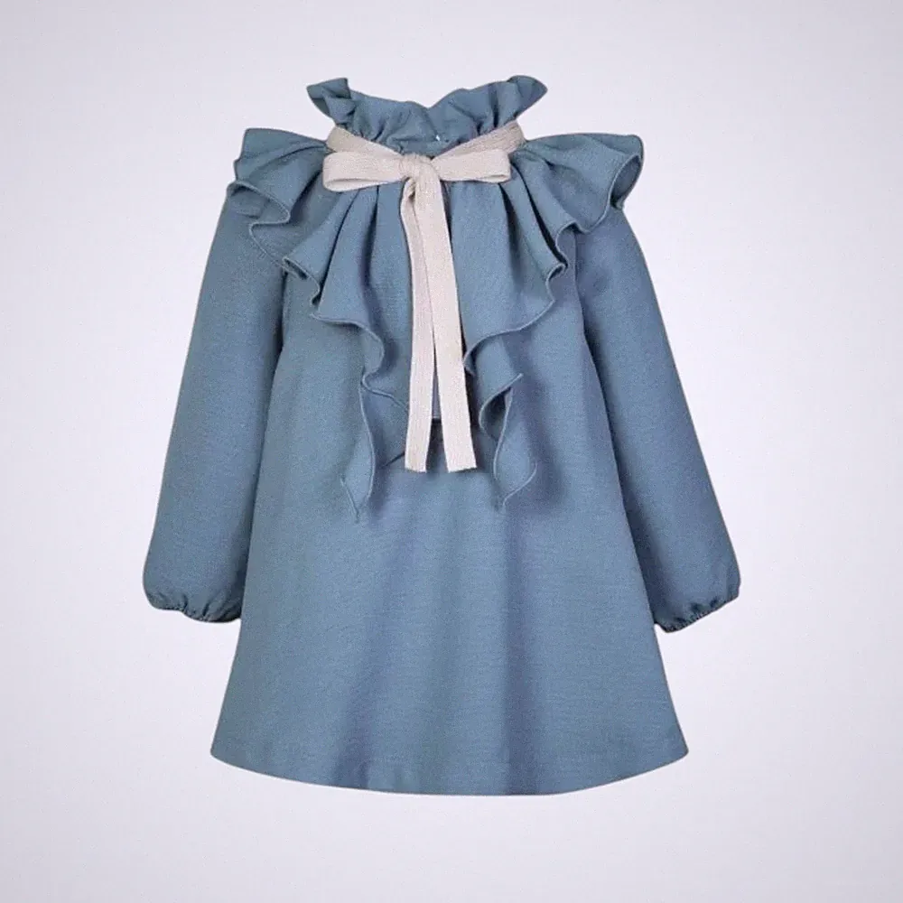 Eve Mädchen Designer Kleid türkisblau Rüschendetail besondere Anlässe Alter 4 Jahre
