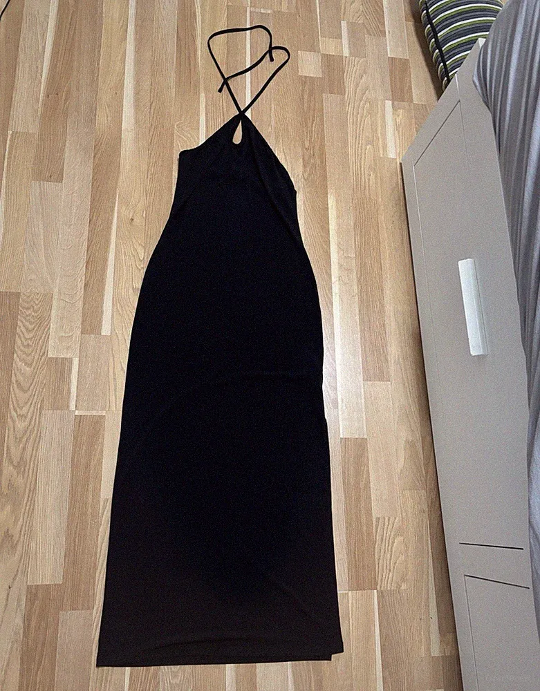 EVEN&ODD Damen Etuikleid Midi schwarz Neckholder Cut-Out ärmellos Gr. S