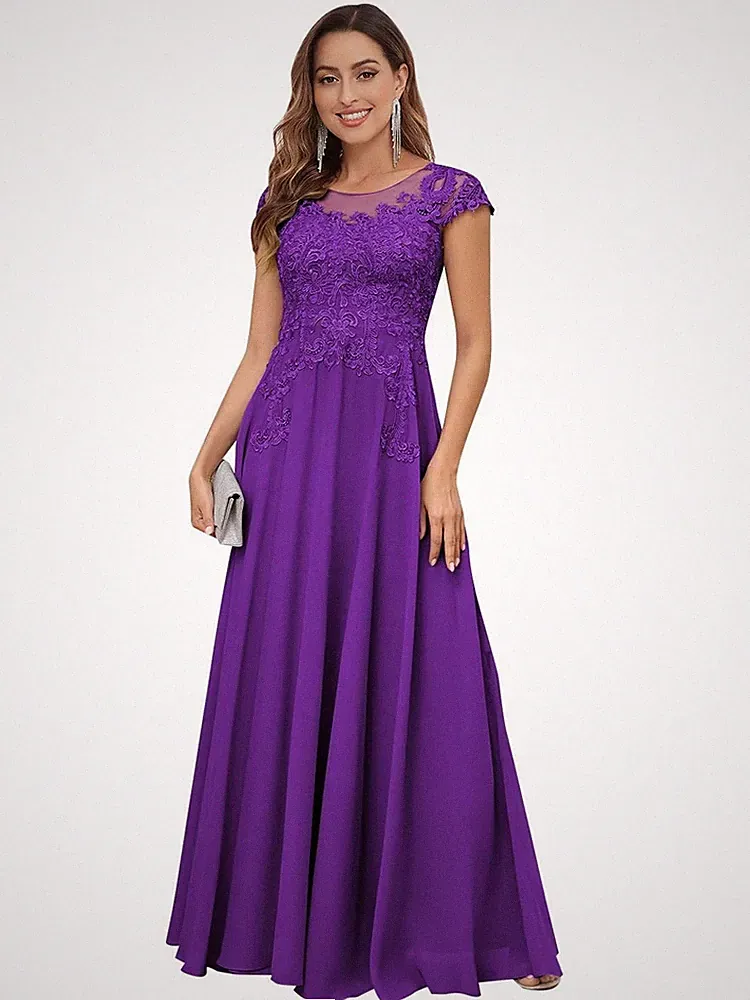 Evening Party Gowns Damen Brautmutterkleider Hochzeit Flügelärmel Hochzeitsgast