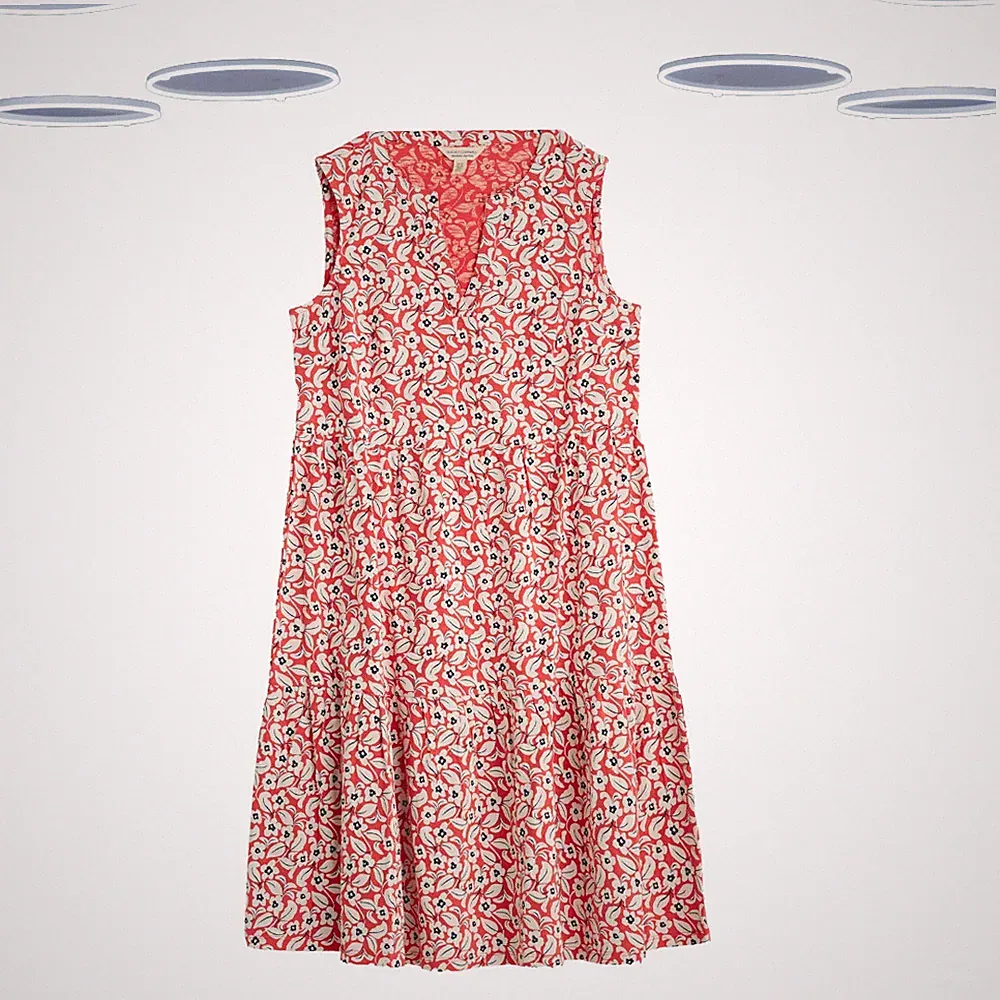 Ex Damen Seasalt Kleid - ärmellos Blumen Sonnenstein Orange (leichter Defekt)