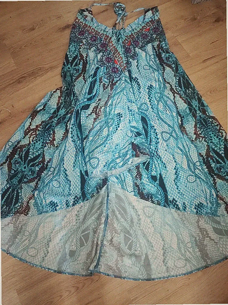 Exklusives Auffälliges Kleid. Mit Tierprint mit Glitzersteinen Bodyflirt Gr 40
