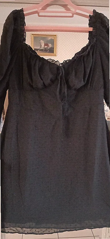 Fashion Union milkmaid Kleid Carmen Empire A-Linie sexy Babydoll schwarz 46 XXL