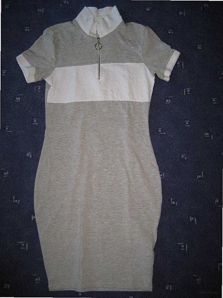 FB Sister Stretchkleid grau Gr. S Kurzarm für Mädchen Etuikleid Shirtkleid