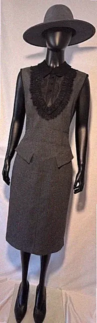 FENDI Kleid, Kaschmir/Schurwolle/Spitze, Größe: 40 (DE), 44 (IT), neuwertig