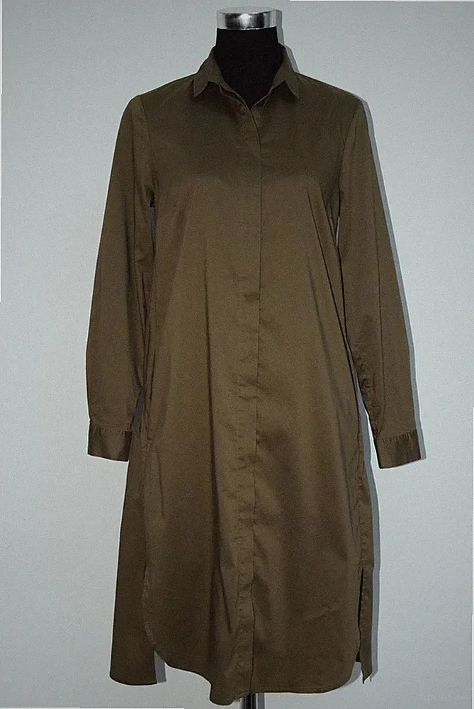FFC Hemdblusenkleid Kleid A-Linie Knopfleiste oliv Gr 34 fällt wie 38/40 aus TOP