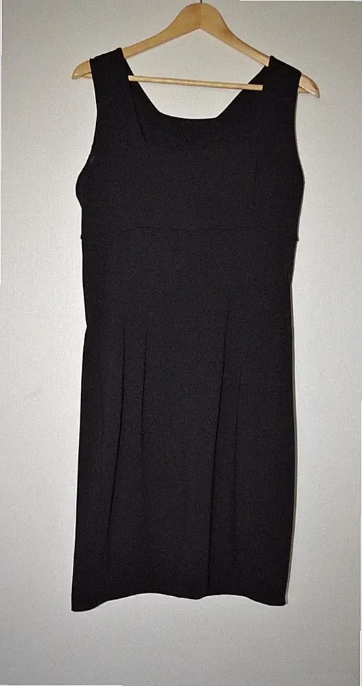 Figurbetontes Handmade Unikat schwarzes Etuikleid Stretchkleid, Gr. M 40 42