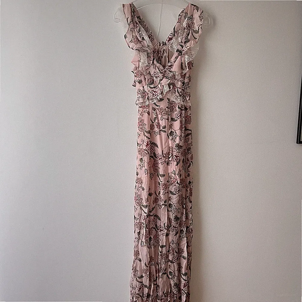 For Love & Lemons Kleid Abendkleid Hochzeitsgast rosa Blumen Floral neu XS 34