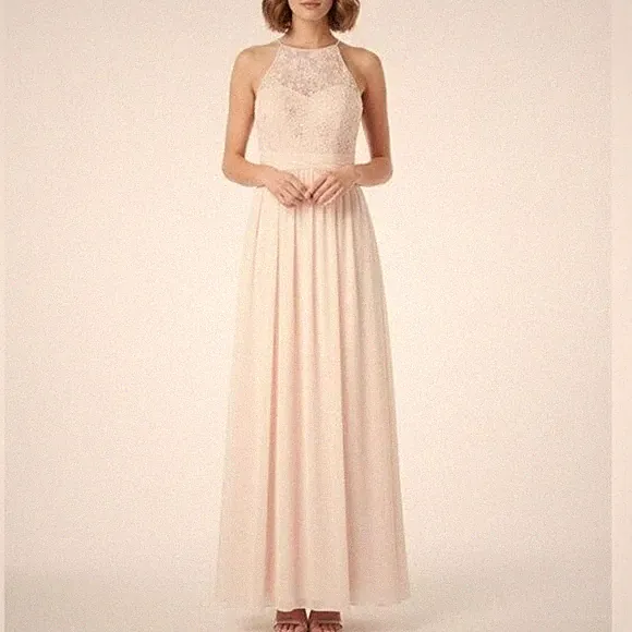 Forever New Women's Long Formal Gown Dress Sz 2 Lace beaded bodice Wedding guest