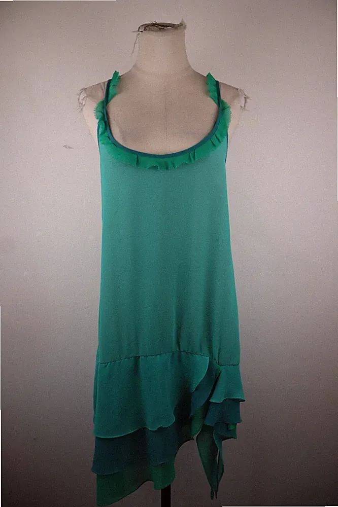 FORNARINA TRÄGERKLEID DAMEN GR L WOMAN CASUAL VINTAGE DRESS LOGOKLEID