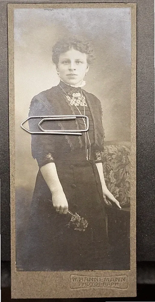 Foto Portrait CDV KAB Portrait Frau Model Kleid Schmuck Blumen Spitze Bild alt