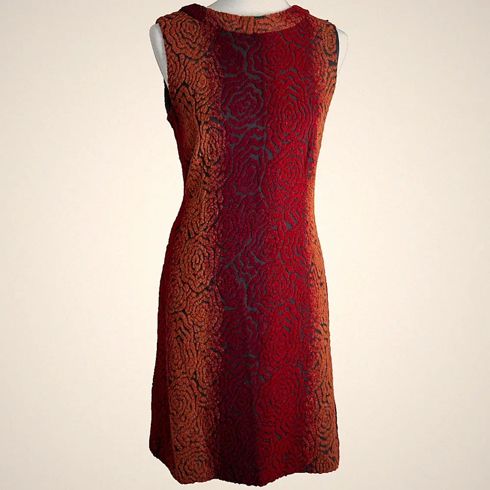 FOX'S Damen Kleid Gr. 40 rot orange Schurwolle elegant Etuikleid FOXS