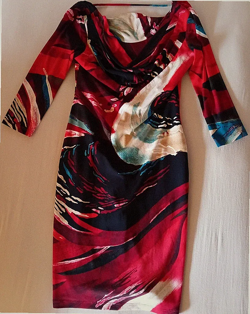 Frank Lyman Damen Kleid Gr. 36 abstrakt mehrfarbig Kofferkleid