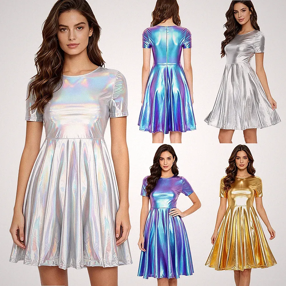 Frauen Kostüm A-Linie Tanzbekleidung Nachtclub Kleid Glitzernd Glänzend Party