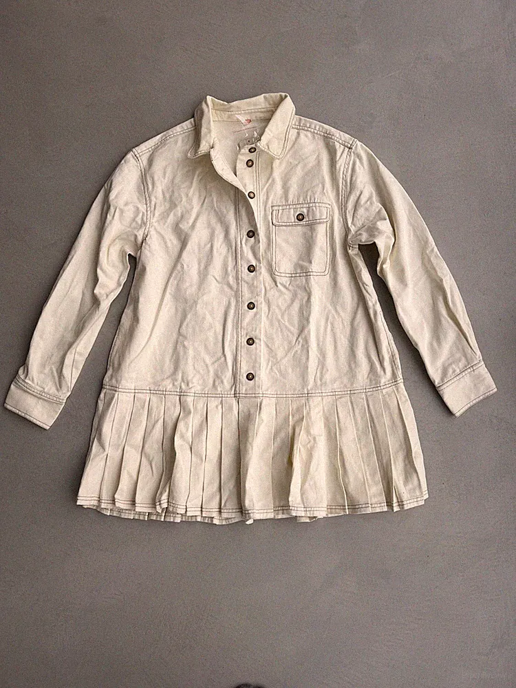 Free People Connor Mini Shirt Kleid. Creme. Klein. UVP 158£.