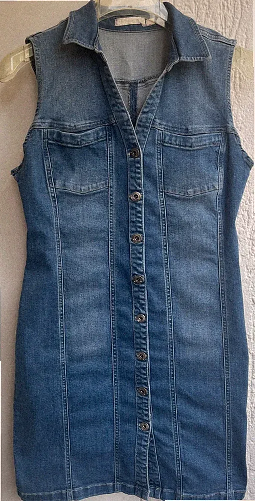 Freeman T. Porter Etui Kleid XL Jeans Denim Ärmellos Stretch w.Neu