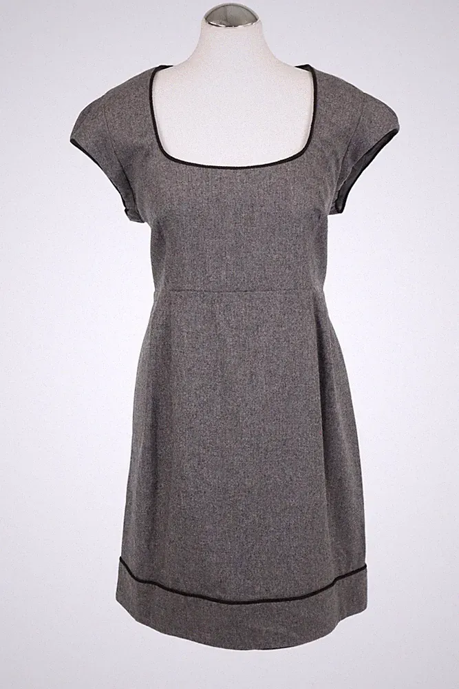 French Connection Damen Kleid Gr. 32 (UK 16) Grau A-Linie Dress