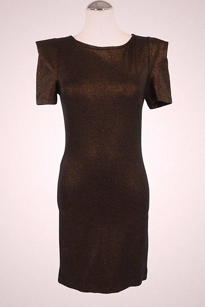 French Connection Damen Kleid Gr. 32 (UK 6) Gold Etuikleid Dress