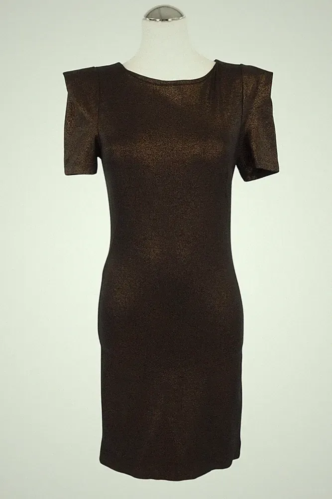 French Connection Damen Kleid Gr. 32 (UK 6) Gold Etuikleid Dress