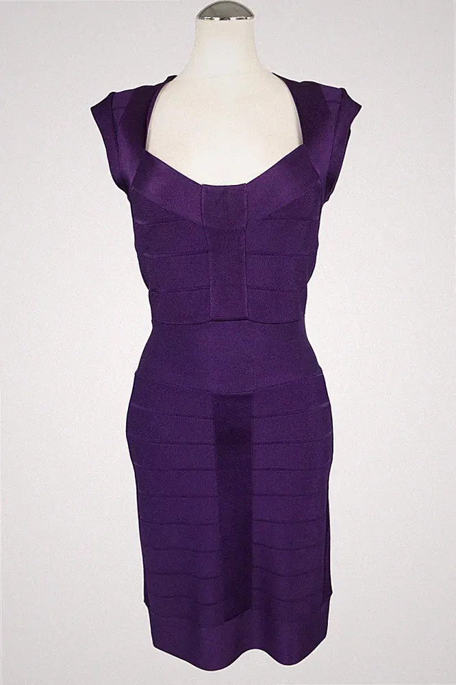 French Connection Damen Kleid Gr. 32 (UK 6) Lila Etuikleid Dress
