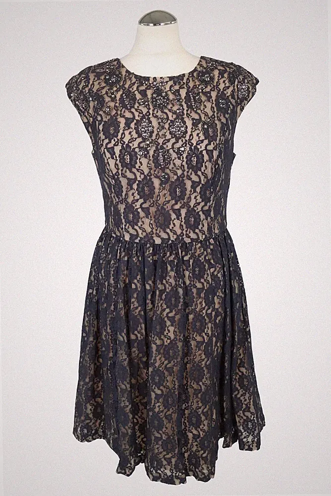 French Connection Damen Kleid Gr. 40 (UK 14) Mehrfarbig A-Linie Dress