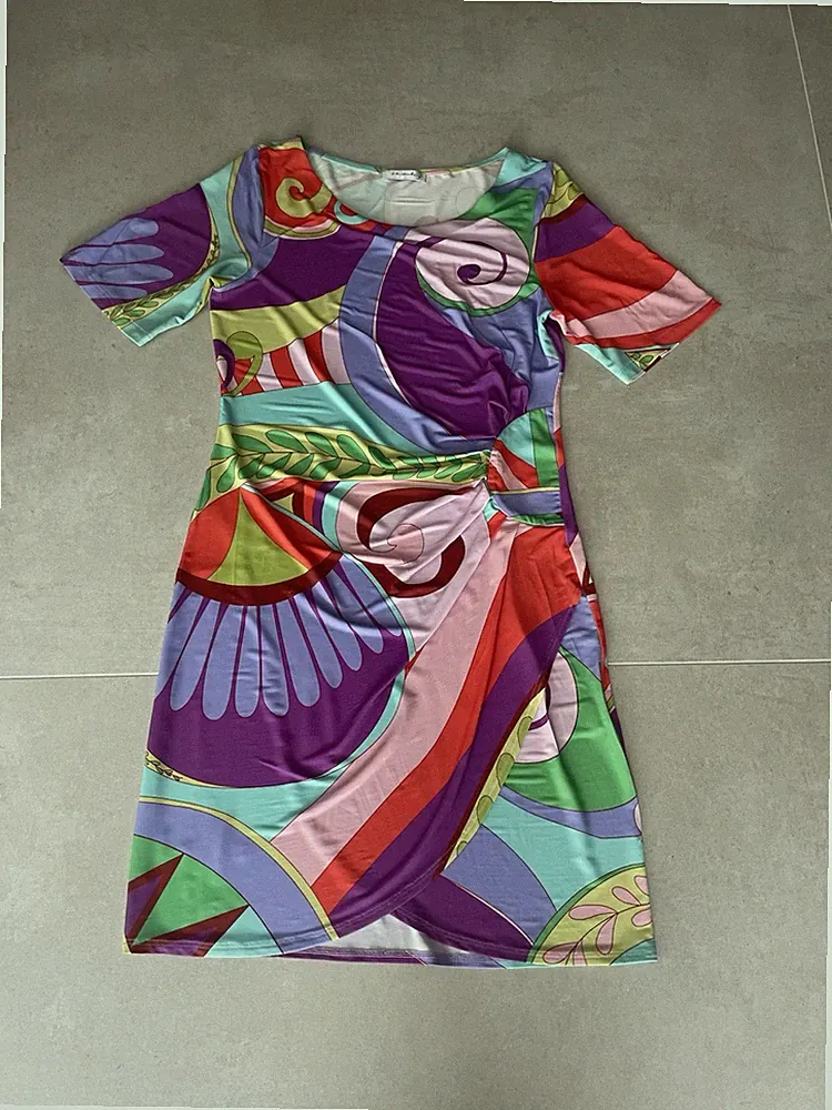Fürstenberg -Kleid-bunt- Gr.38(D)-weich fließend.