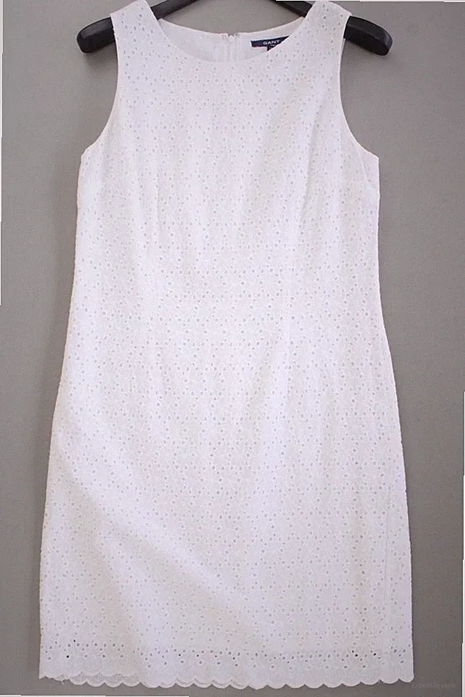 ✅ Gant Etuikleid Regular Kleid für Damen Gr. 40, M neuwertig Ärmellos weiß ✅