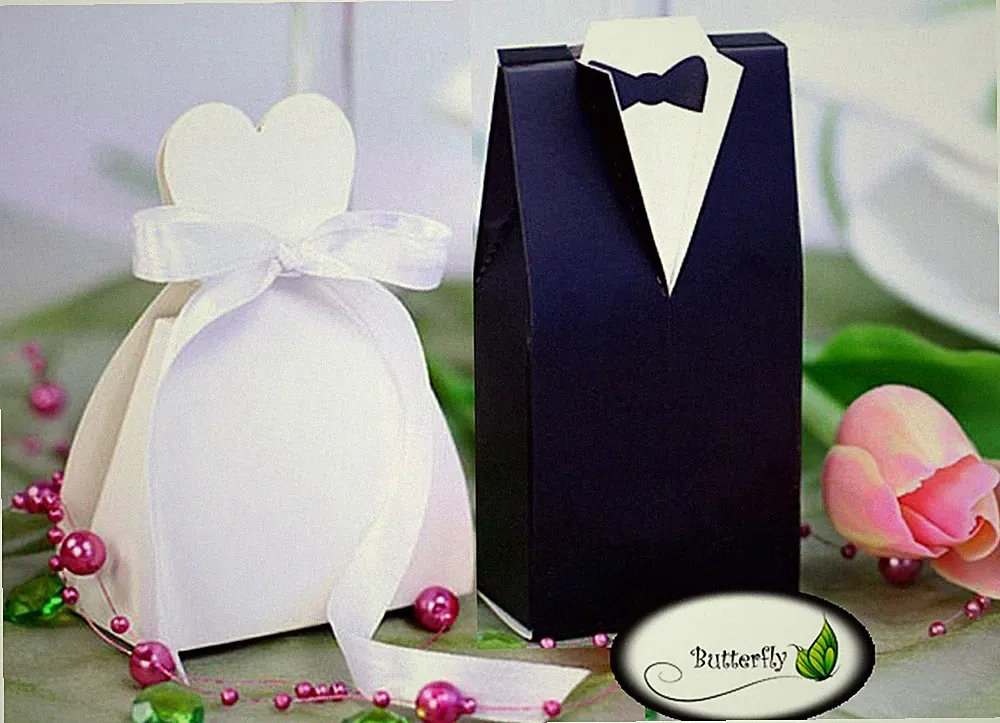 Gastgeschenke Braut Bräutigam Brautpaar Hochzeit Geschenkboxen Deko Kartonagen