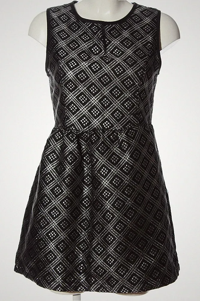 GD GOLDEN DAYS A-Linien Kleid Damen Kleid Gr. DE 36 schwarz-silberfarben Elegant