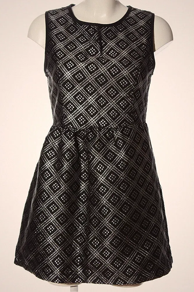 GD GOLDEN DAYS A-Linien Kleid Damen Kleid Gr. DE 36 schwarz-silberfarben Elegant