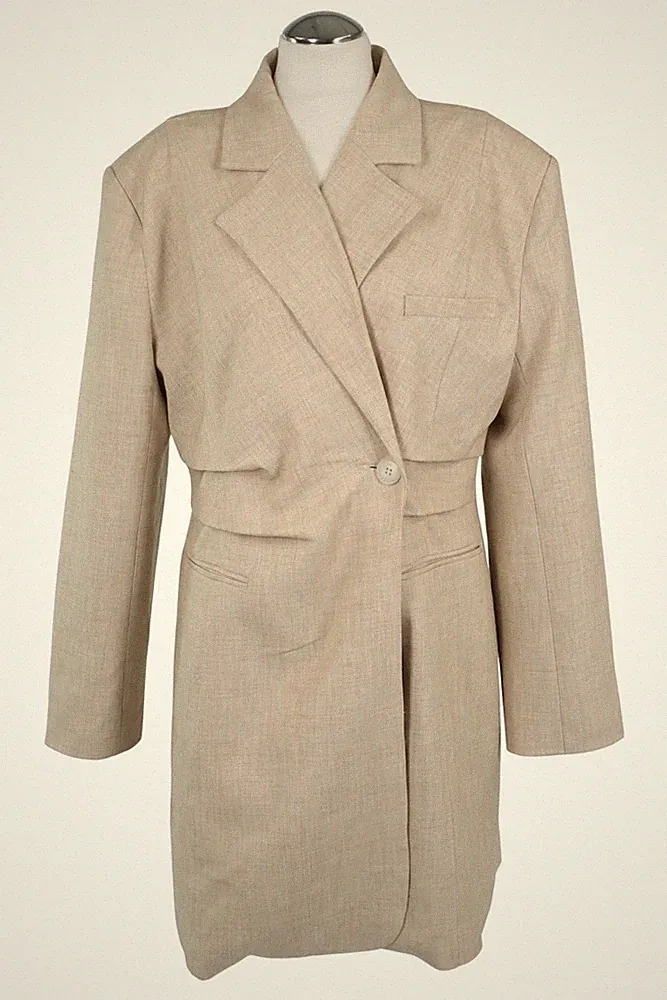 Gestuz Damen Kleid Gr. 44 Beige NEU Bleistiftkleid Minikleid Etuikleid Dress