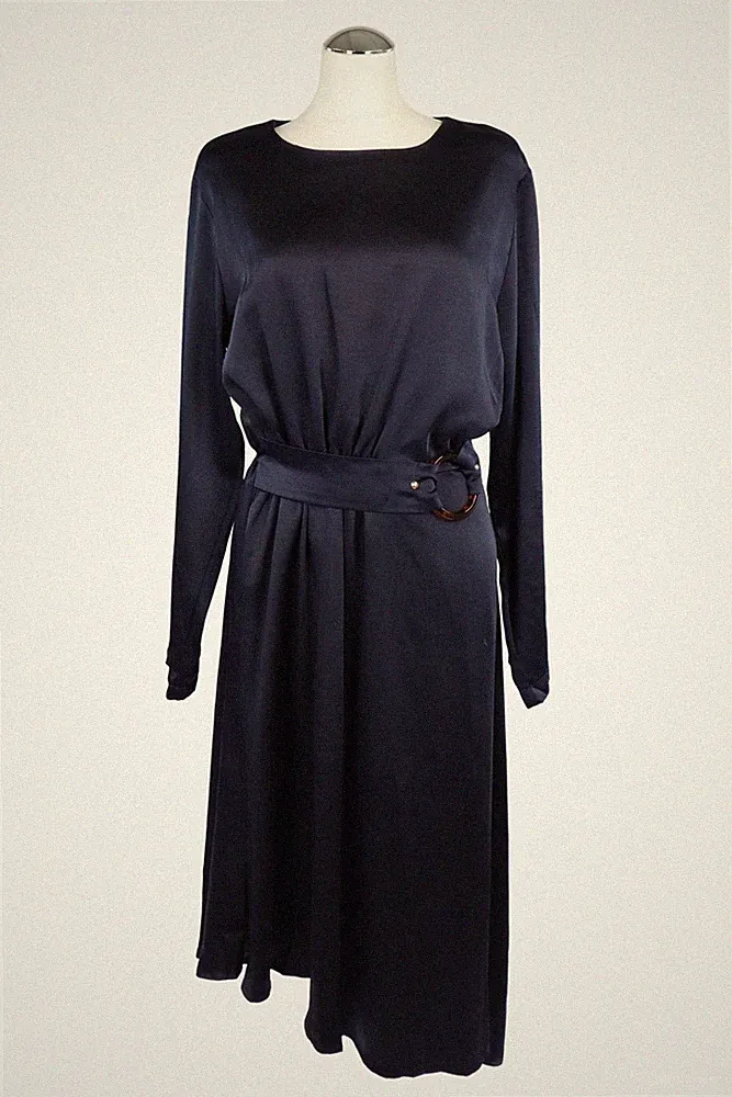 Ghospell Damen Kleid Gr. 36 (S) Blau Kleid A-Linie Dress