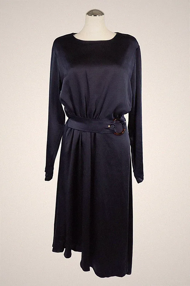 Ghospell Damen Kleid Gr. 36 (S) Blau Kleid A-Linie Dress