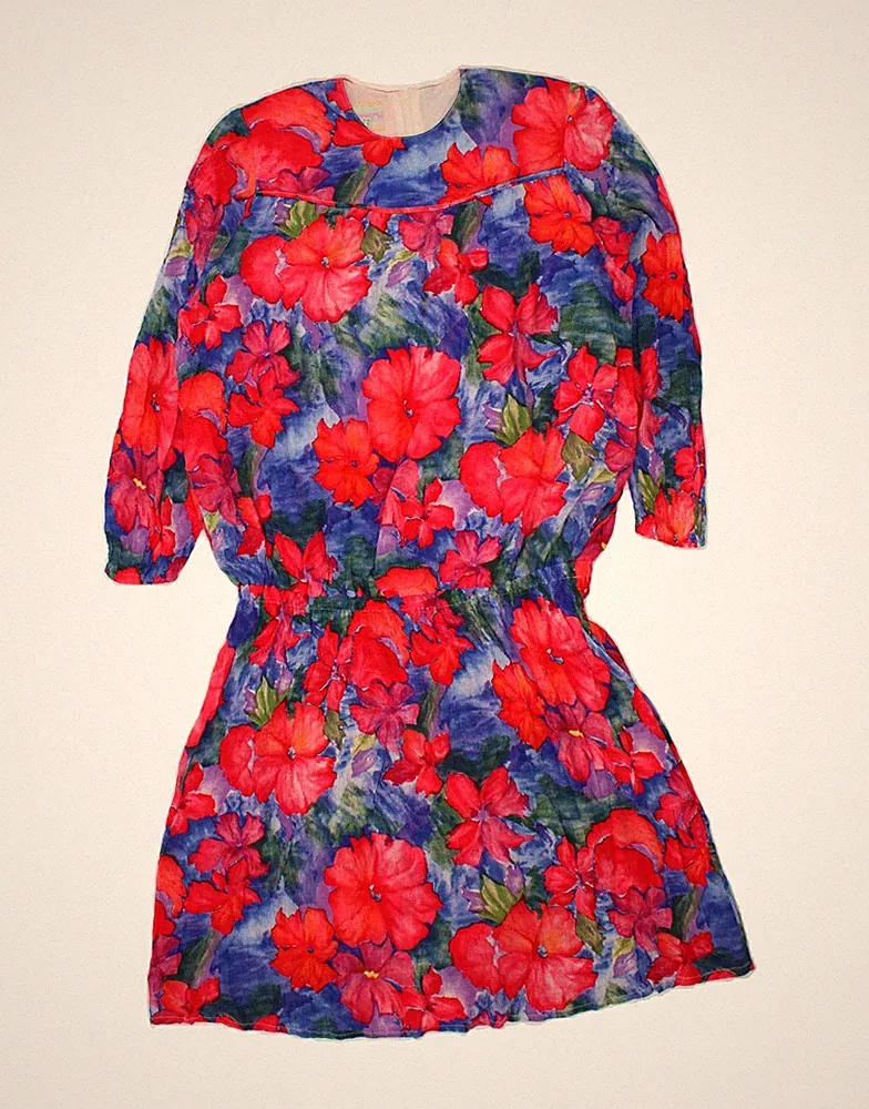 GIGLI Damen Langarm A-Linie Kleid UK 12 Medium Mehrfarbig Blumenmuster CF07